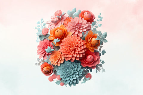 3d Sublimation Coral Floral Clipart Sublimation FloridPrintables 