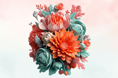 3d Sublimation Coral Floral Clipart Sublimation FloridPrintables 