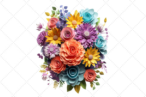 3d sublimation Floral Bouquet Clipart Bundle, 3D Sublimation Sublimation FloridPrintables 