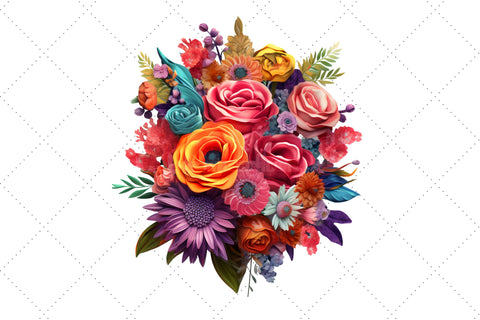 3d sublimation Floral Bouquet Clipart Bundle, 3D Sublimation Sublimation FloridPrintables 