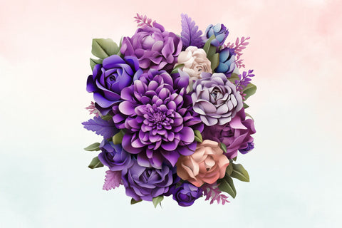 3d sublimation Purple Floral Bouquet Clipart Sublimation FloridPrintables 
