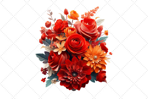 3d sublimation Red Floral Bouquet Clipart Bundle, Sublimation, 3d sublimation Sublimation FloridPrintables 