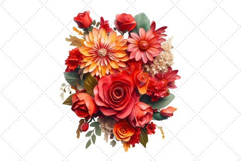 3d sublimation Red Floral Bouquet Clipart Bundle, Sublimation, 3d sublimation Sublimation FloridPrintables 