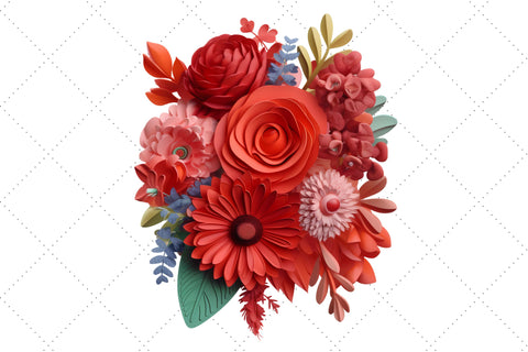 3d sublimation Red Floral Bouquet Clipart Bundle, Sublimation, 3d sublimation Sublimation FloridPrintables 