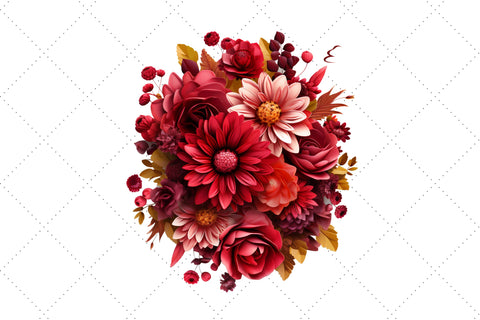 3d sublimation Red Floral Bouquet Clipart Bundle, Sublimation, 3d sublimation Sublimation FloridPrintables 