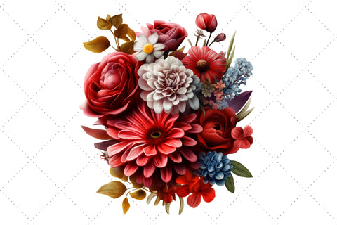 3d sublimation Red Floral Bouquet Clipart Bundle, Sublimation, 3d sublimation Sublimation FloridPrintables 