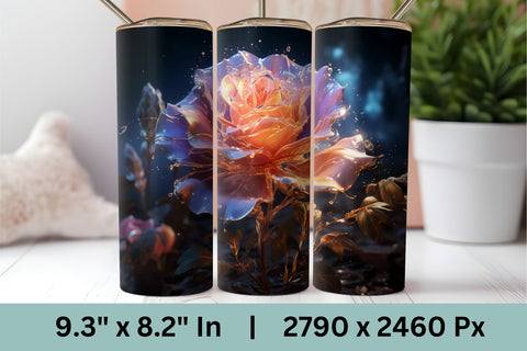 3D Sublimation Tumbler | 20oz Skinny Tumbler | 3D Flowers Sublimation FloridPrintables 