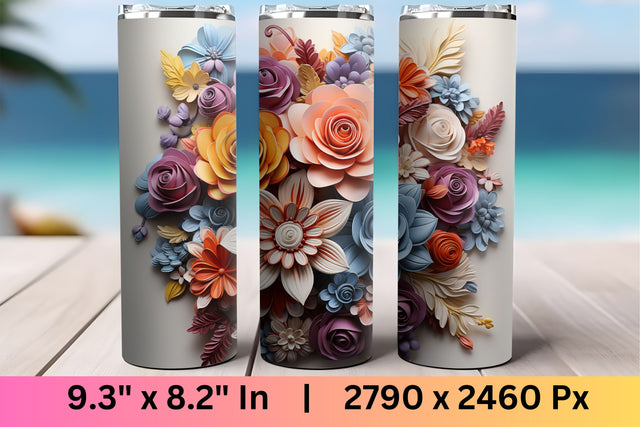3d sublimation tumbler wrap | 3d Floral Tumbler Sublimation Sublimation FloridPrintables 