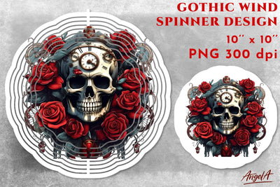 3d sublimation wind spinner / gothic skull / steampunk PNG Sublimation Angelina Semenova 