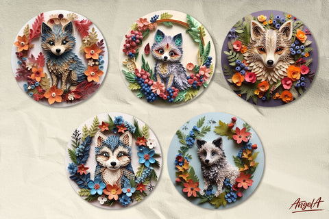 3d sublimation wolf / Round keychain sublimation bundle PNG Sublimation Angelina Semenova 