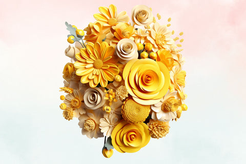 3d sublimation Yellow Floral Bouquet Clipart Sublimation FloridPrintables 