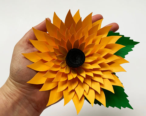 3d Sunflower + Leaf SVG CanadaCraftsStudio 