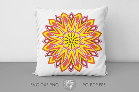 3D Sunflower mandala, 3d mandala SVG SVG Artisan Craft SVG 