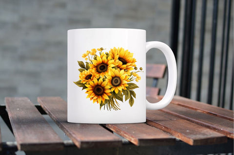 3D Sunflower Sublimation Clipart Bundle Sublimation Regulrcrative 