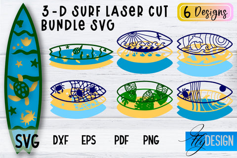 3D Surf SVG | Summer SVG | Surfing Design SVG SVG Fly Design 