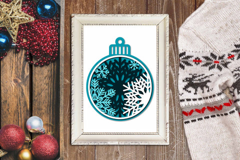 3D SVG Christmas Ornament, Snowflake SVG, Layered Ornament. SVG Elinorka 