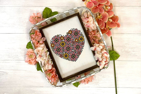 3d SVG Floral Heart, Valentines Day SVG Cut File, Layered SVG Heart. 3D Paper Elinorka 