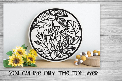 3d SVG Layered Fall, Leaf SVG, Fall Frame SVG. 3D Paper Elinorka 