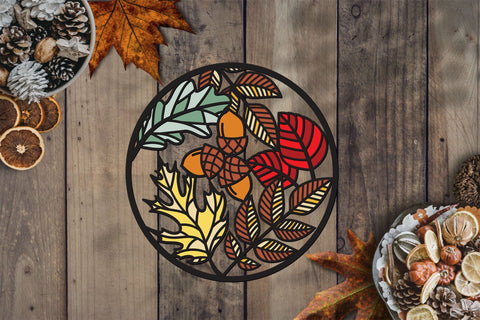 3d SVG Layered Fall, Leaf SVG, Fall Frame SVG. 3D Paper Elinorka 