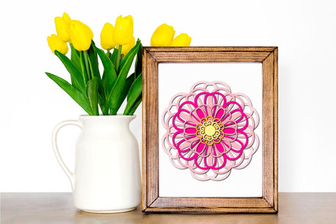 3d SVG Layered Mandala, Flower SVG, Floral Mandala SVG. 3D Paper Elinorka 