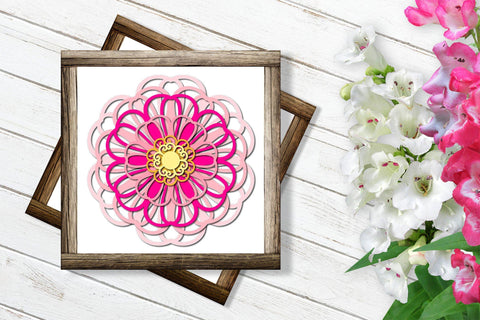 3d SVG Layered Mandala, Flower SVG, Floral Mandala SVG. 3D Paper Elinorka 