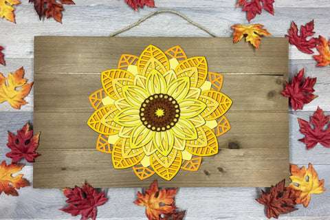 3d SVG Layered Sunflower, Fall SVG, Mandala SVG. 3D Paper Elinorka 