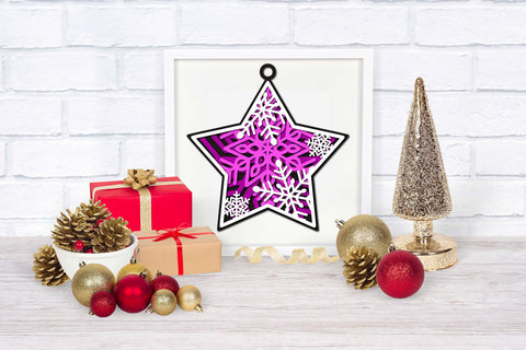 3d SVG Ornament, Layered SVG Christmas Star, Ornaments SVG. SVG Elinorka 