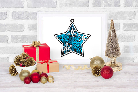 3d SVG Ornament, Layered SVG Christmas Star, Star Ornament SVG. 3D Paper Elinorka 