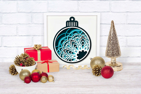 3d SVG Ornament, Layered SVG Mandala, Christmas Ornaments. 3D Paper Elinorka 