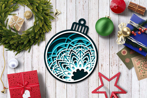 3d SVG Ornament, Layered SVG Mandala, Christmas Ornaments. 3D Paper Elinorka 