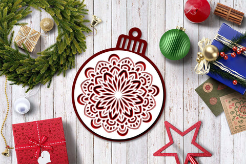 3d SVG Ornament, Layered SVG Mandala, Christmas Ornaments. 3D Paper Elinorka 
