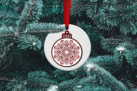3d SVG Ornament, Layered SVG Mandala, Christmas Ornaments. 3D Paper Elinorka 