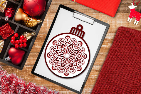 3d SVG Ornament, Layered SVG Mandala, Christmas Ornaments. 3D Paper Elinorka 