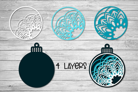 3d SVG Ornament, Layered SVG Mandala, Christmas Ornaments. - So Fontsy