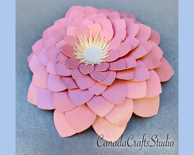 3d svg Paper Flower Template #8 SVG CanadaCraftsStudio 