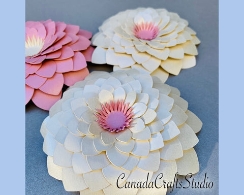 3d svg Paper Flower Template #8 SVG CanadaCraftsStudio 