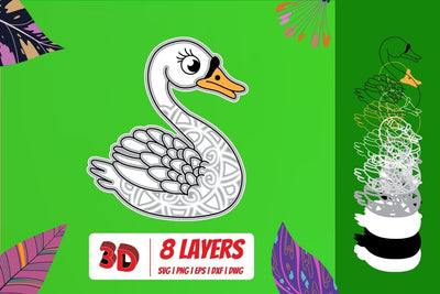 3D Swan SVG Cut File SVG SvgOcean 