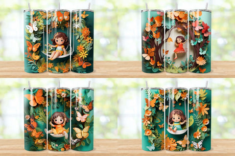 3D Swing Under Tree Tumbler Bundle Sublimation Regulrcrative 