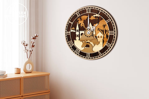 3D Template WATCH Laser Cut Wall Decor SVG LaserCutano 
