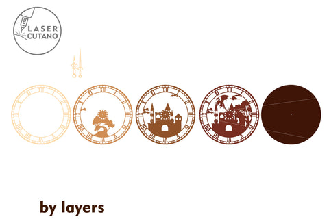 3D Template WATCH Laser Cut Wall Decor SVG LaserCutano 