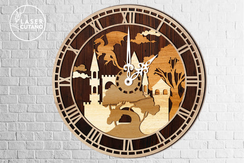 3D Template WATCH Laser Cut Wall Decor SVG LaserCutano 