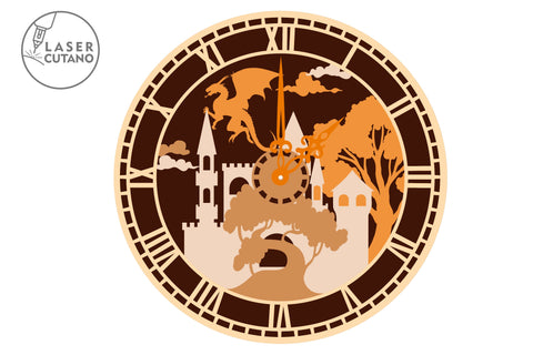 3D Template WATCH Laser Cut Wall Decor SVG LaserCutano 