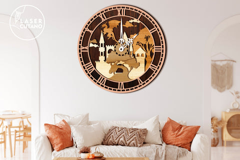 3D Template WATCH Laser Cut Wall Decor SVG LaserCutano 