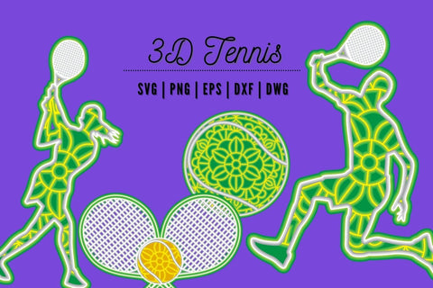 3D Tennis SVG Bundle SVG SvgOcean 
