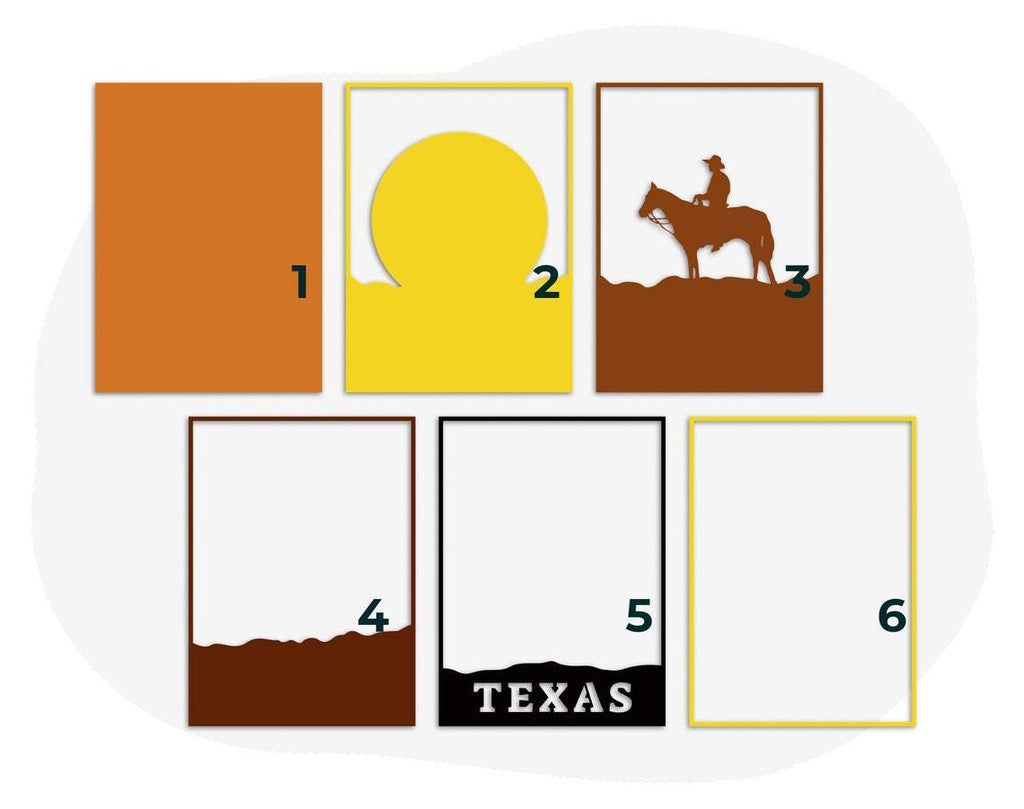 3d Texas layered svg, western svg, texas svg, laser cut file, cnc files ...