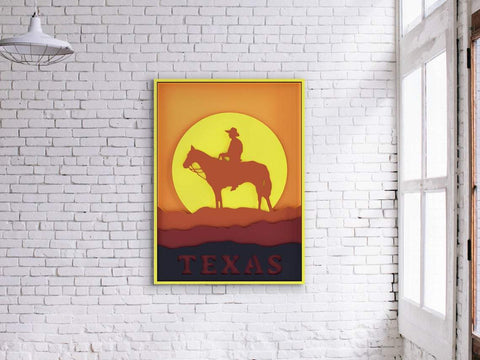 3d Texas layered svg, western svg, texas svg, laser cut file, cnc files for wood, cowboys svg, country svg, shadowbox svg, Glowforge SVG CutLeafSvg 