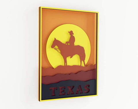 3d Texas layered svg, western svg, texas svg, laser cut file, cnc files for wood, cowboys svg, country svg, shadowbox svg, Glowforge SVG CutLeafSvg 