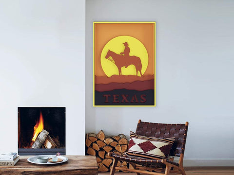 3d Texas layered svg, western svg, texas svg, laser cut file, cnc files for wood, cowboys svg, country svg, shadowbox svg, Glowforge SVG CutLeafSvg 