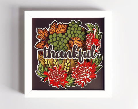 3D Thankful svg - Shadow box svg, Thanksgiving svg, 3d svg, Fall svg, Thankful svg 3D Paper CutLeafSvg 