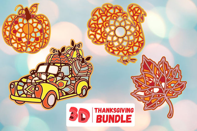 3D Thanksgiving SVG Bundle SVG SvgOcean 